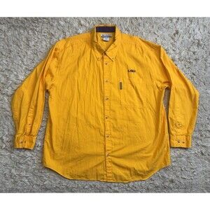 Columbia Men's Yellow LSU Sportsware Long Sleeve Button Down Shirt size XXL